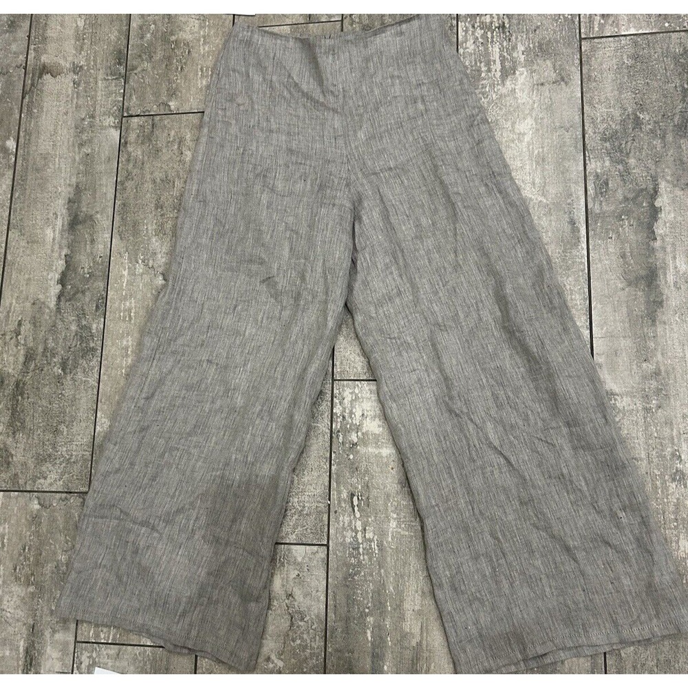 Womens Matthildur Designer Lagenlook Linen Loose Flowy Wide Leg Boho Pant Size 2
